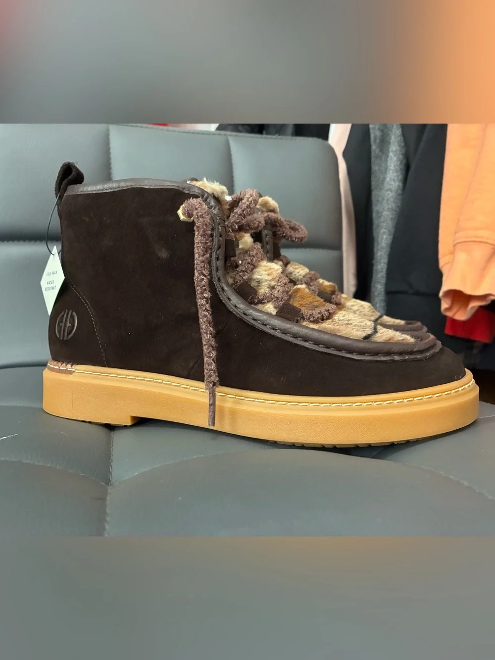 Cole Haan Brown Suede Boots with Tan Gum Sole brand new in box 6.5 women’s